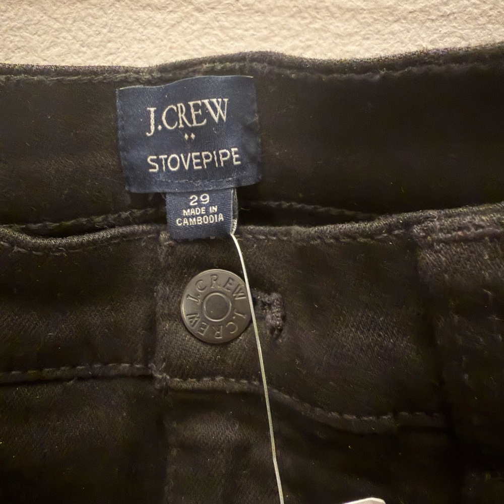 J.Crew Stovepipe Jeans Black‎ Raw Hem Straight Leg NWT Womens 29 - Picture 4 of 5